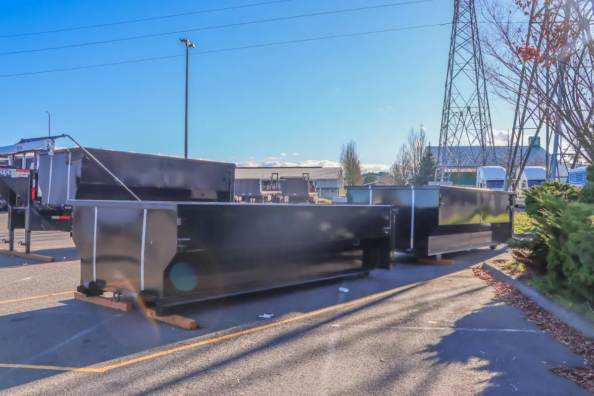 Roll-off dumpster ready for waste disposal at job site for Estate Cleanout Dumpster Rental in Plover